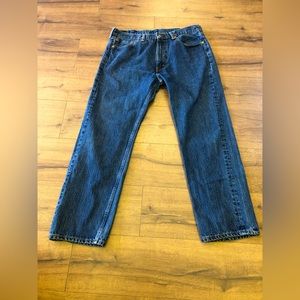 LEVIS 505 REGULAR FIT WIDE STRAIGHT LEGS IN SIZE 38/32 in blue washed
